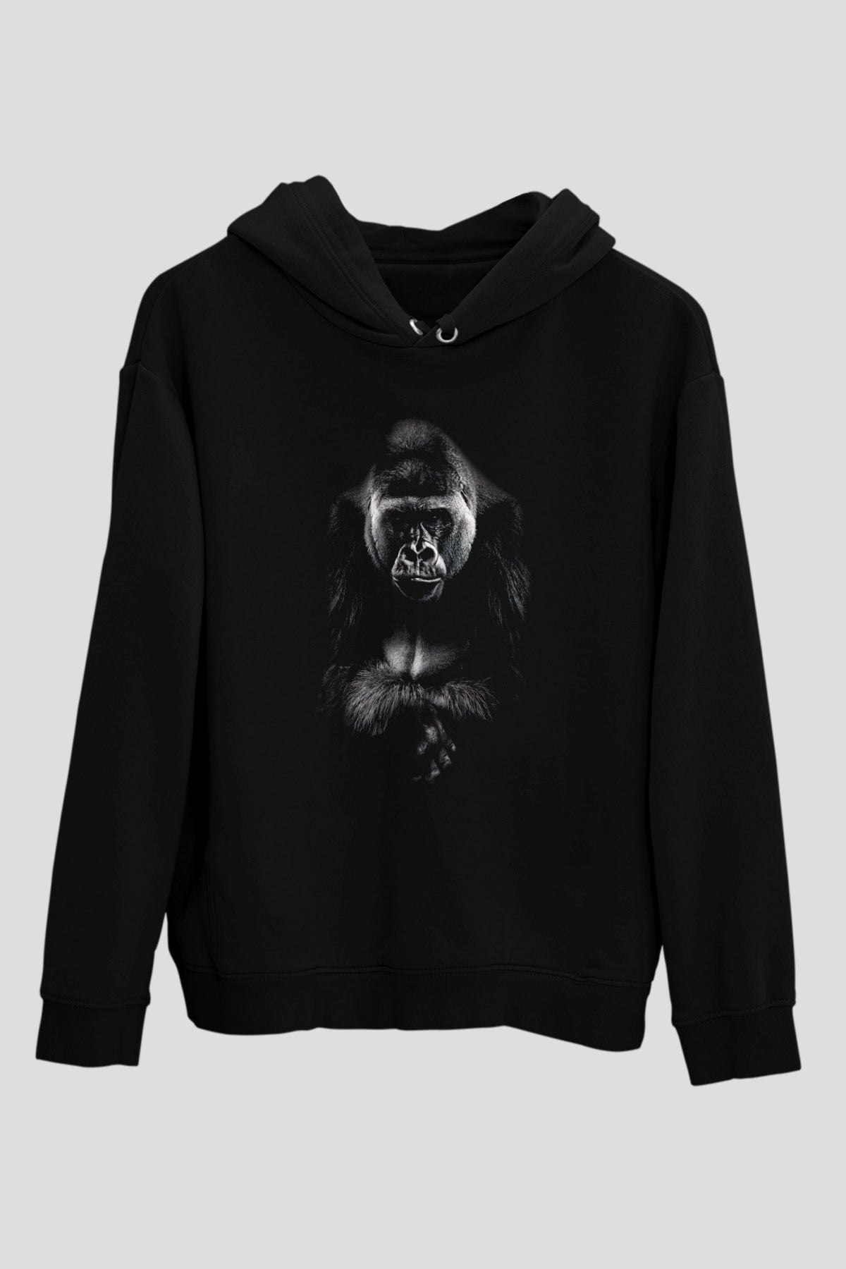 Goril Siyah Unisex Hoodie