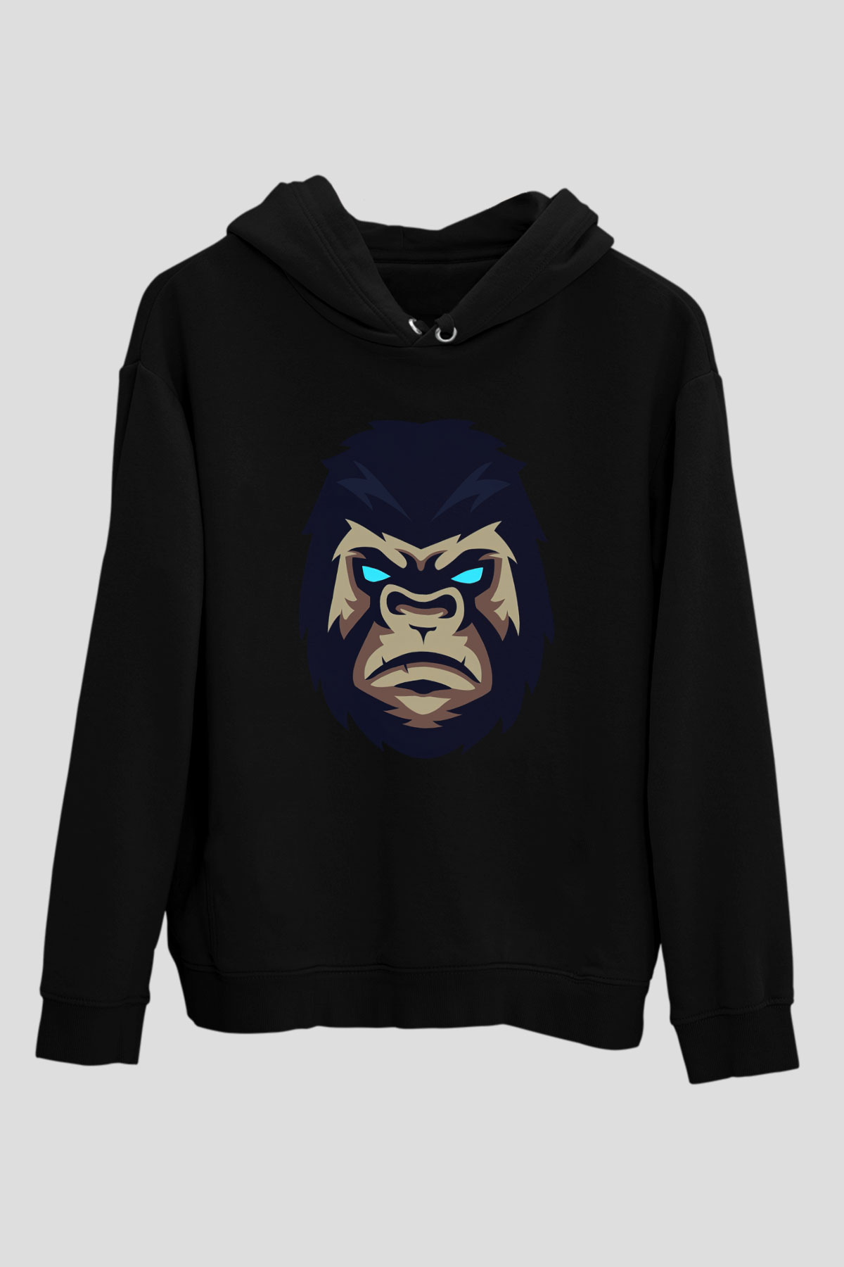 Goril Siyah Unisex Hoodie