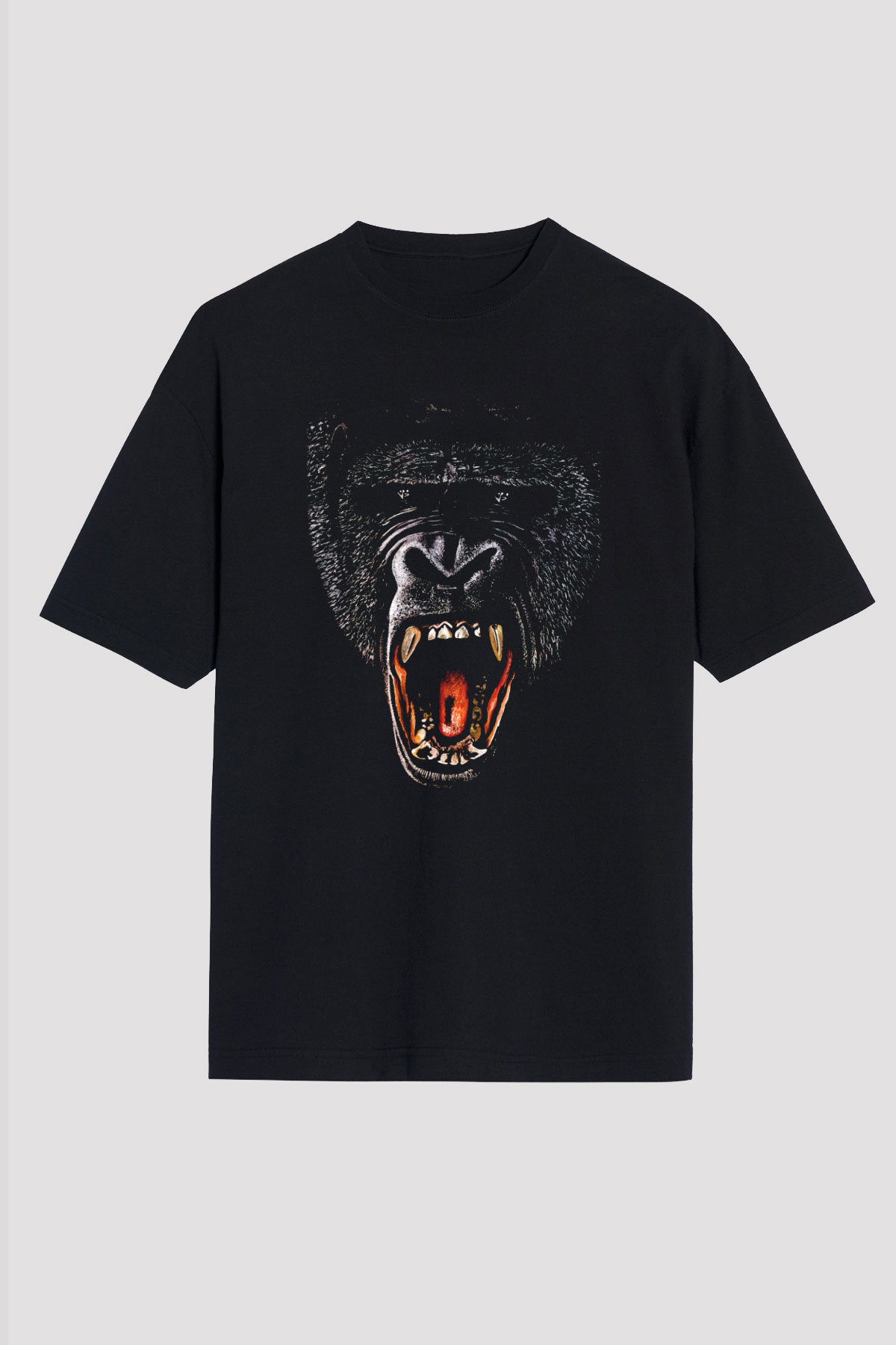 Goril Siyah Unisex Oversize Tişört T-Shirt