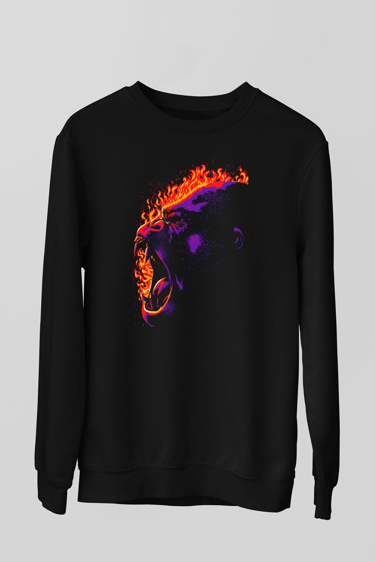 Goril Siyah Unisex Sweatshirt