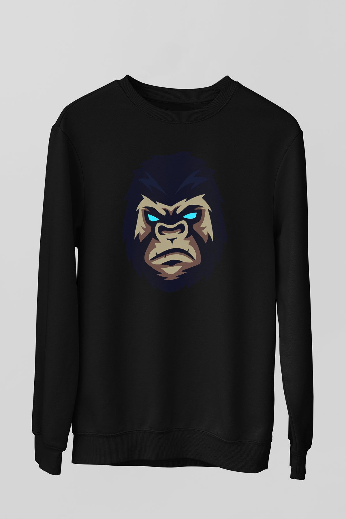 Goril Siyah Unisex Sweatshirt