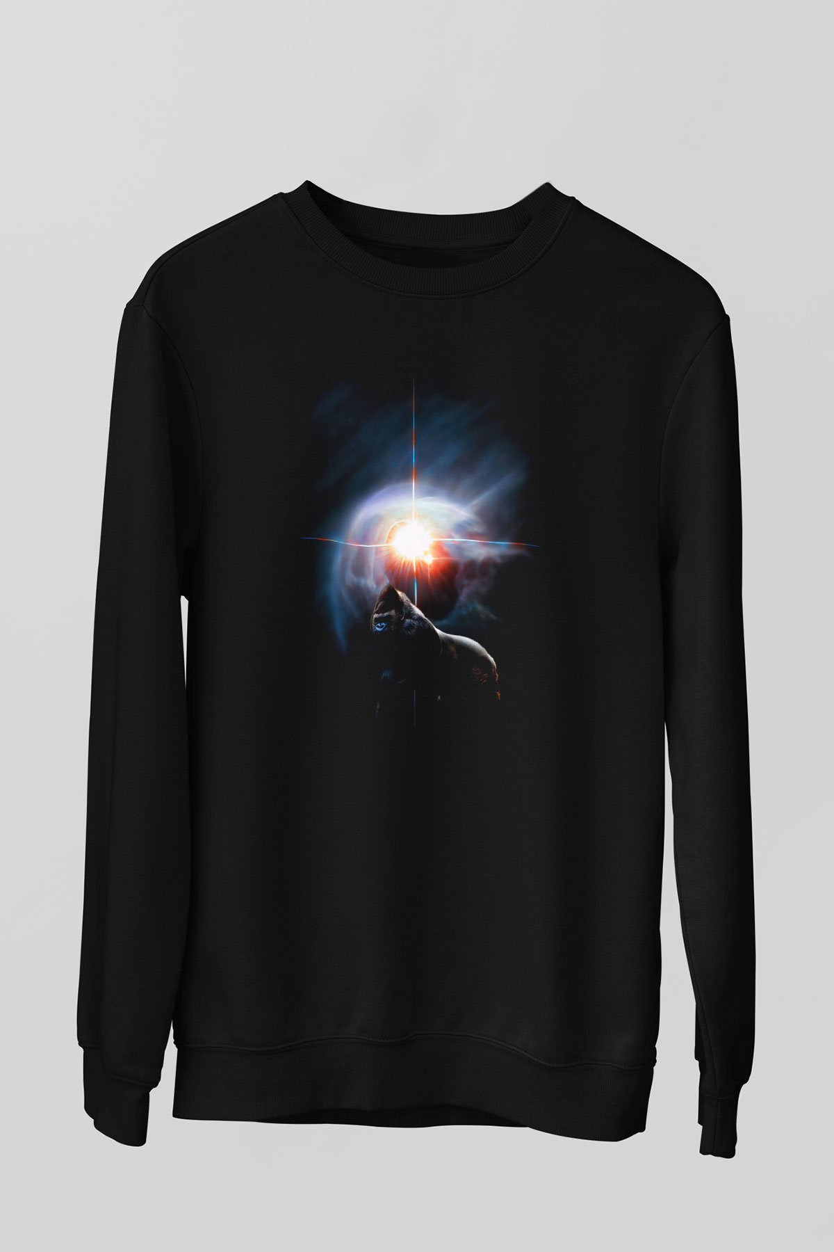 Goril Siyah Unisex Sweatshirt