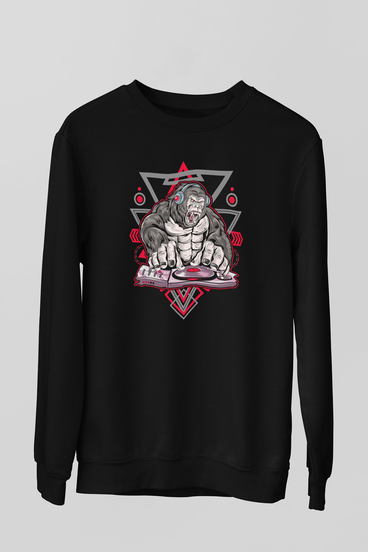 Goril Siyah Unisex Sweatshirt