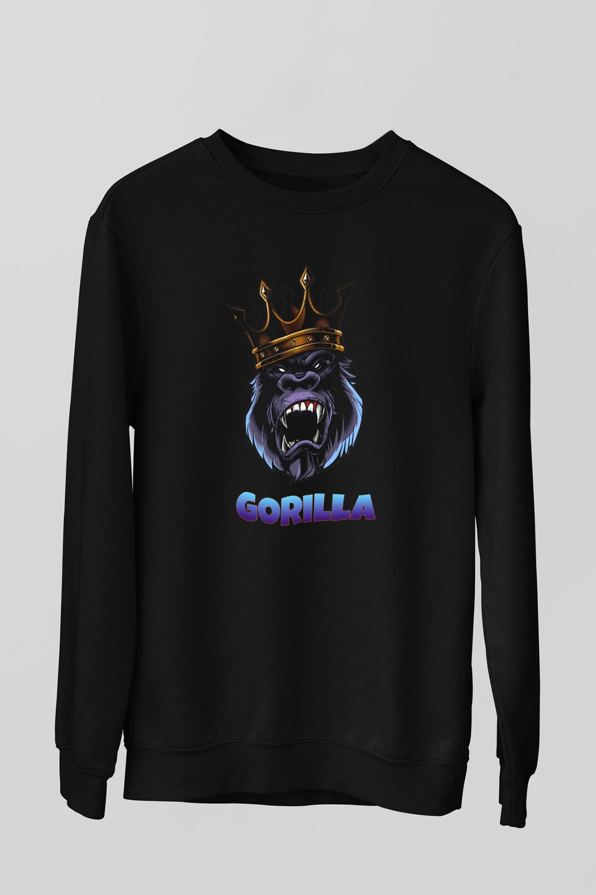 Goril Siyah Unisex Sweatshirt