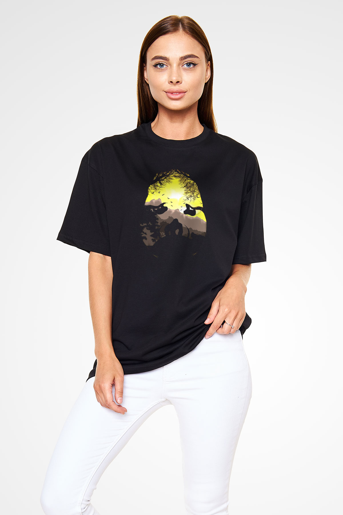 Goril Siyah Oversize Tişört Oversize T-shirt - TişörtFabrikası