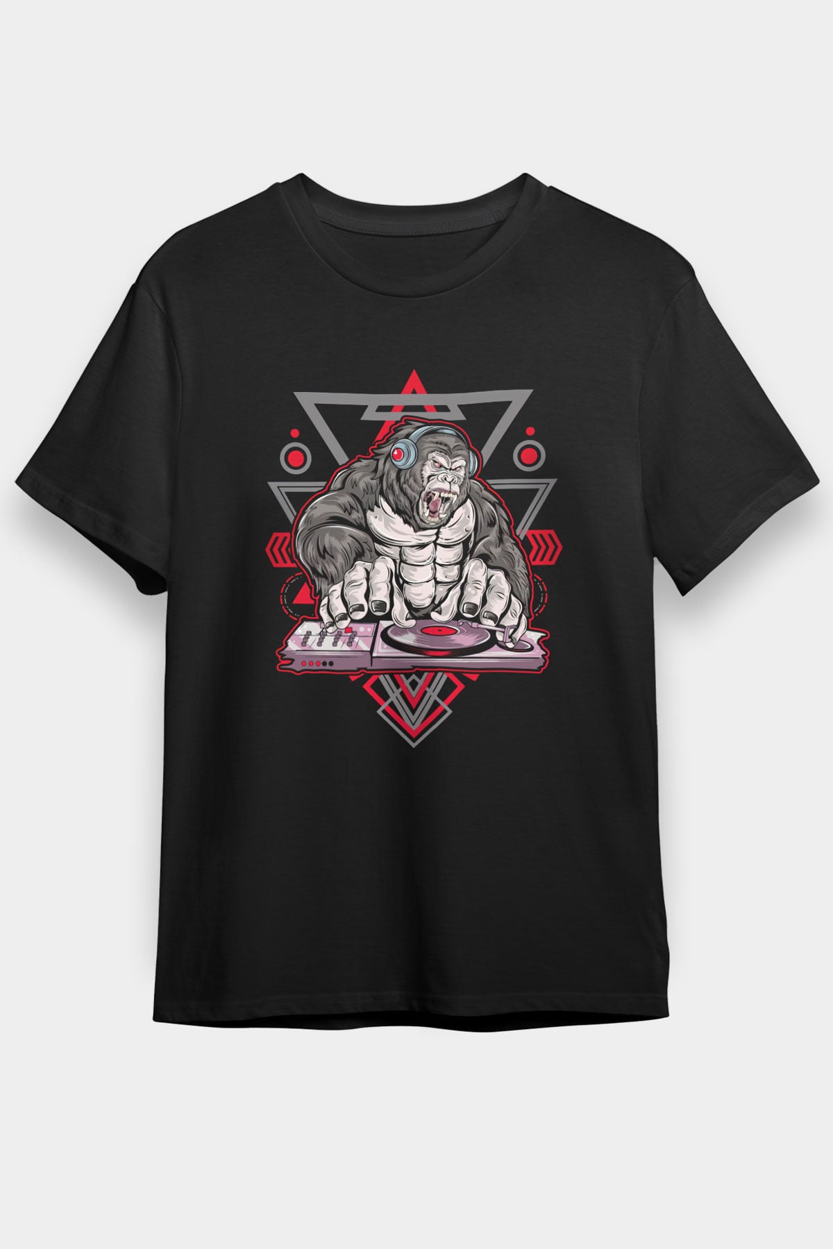 Goril Siyah Unisex Tişört T-Shirt - TişörtFabrikası