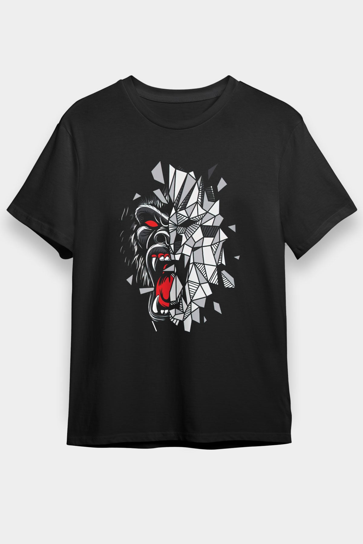 Goril Siyah Unisex Tişört T-Shirt - TişörtFabrikası