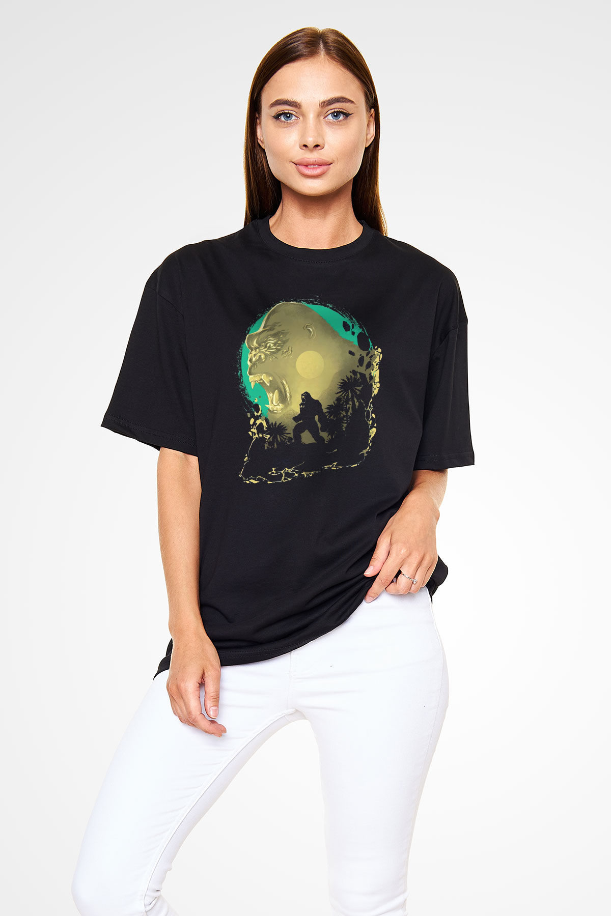Goril Siyah Oversize Tişört Oversize T-shirt - TişörtFabrikası