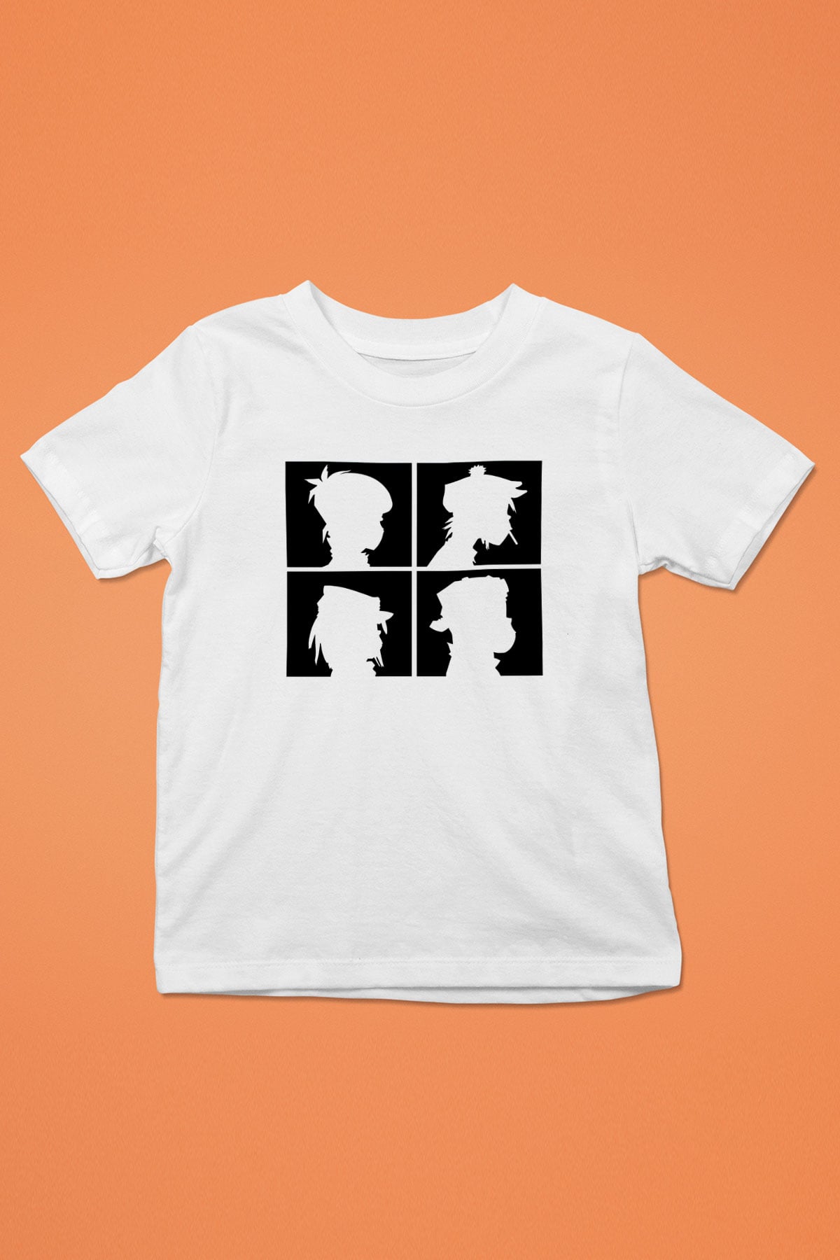 Gorillaz Baskılı Beyaz Unisex Çocuk Tişört