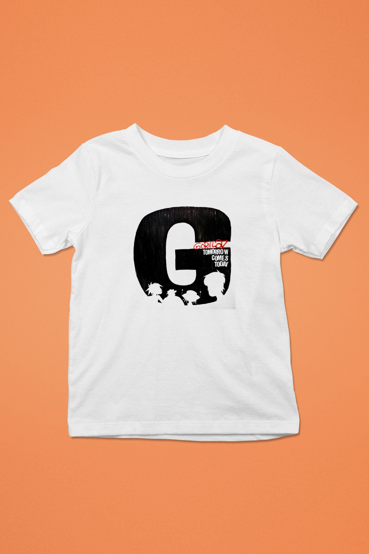 Gorillaz Baskılı Unisex Beyaz Çocuk Tişört
