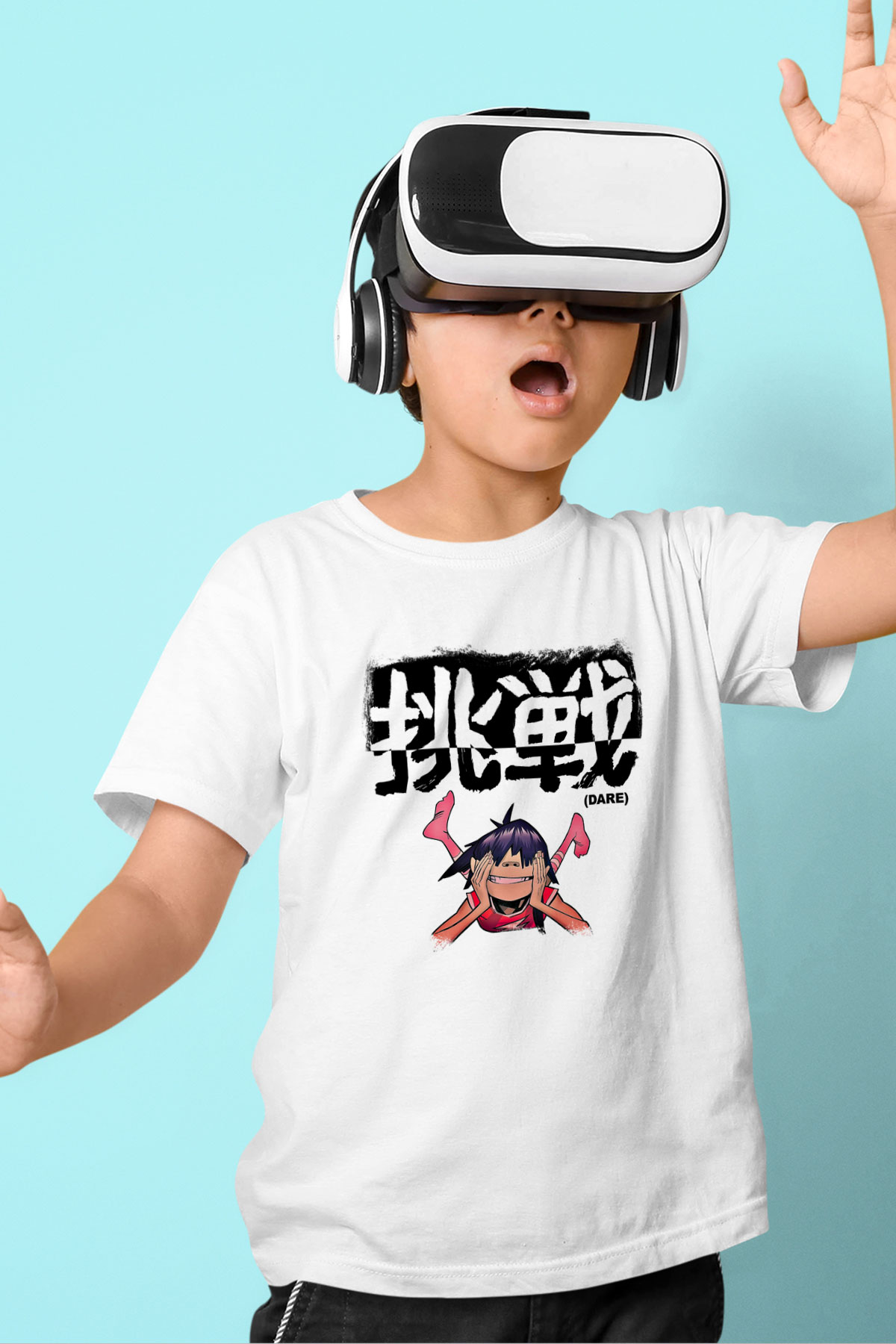Gorillaz Baskılı Unisex Beyaz Çocuk Tişört
