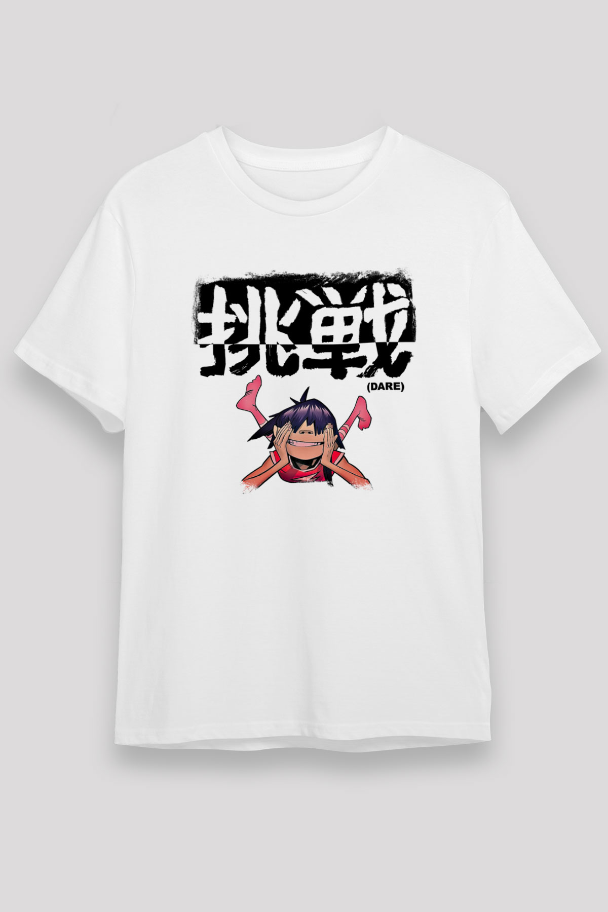 Gorillaz Baskılı Unisex Beyaz Tişört