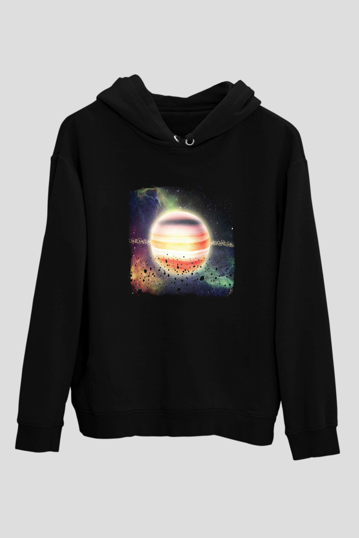 Gorillaz Baskılı Unisex Siyah Hoodie