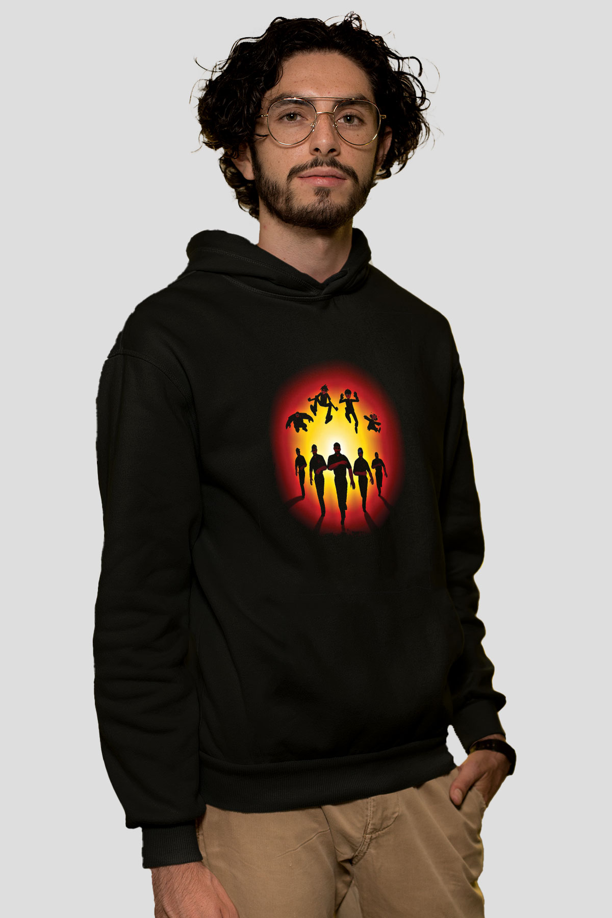 Gorillaz Baskılı Unisex Siyah Hoodie
