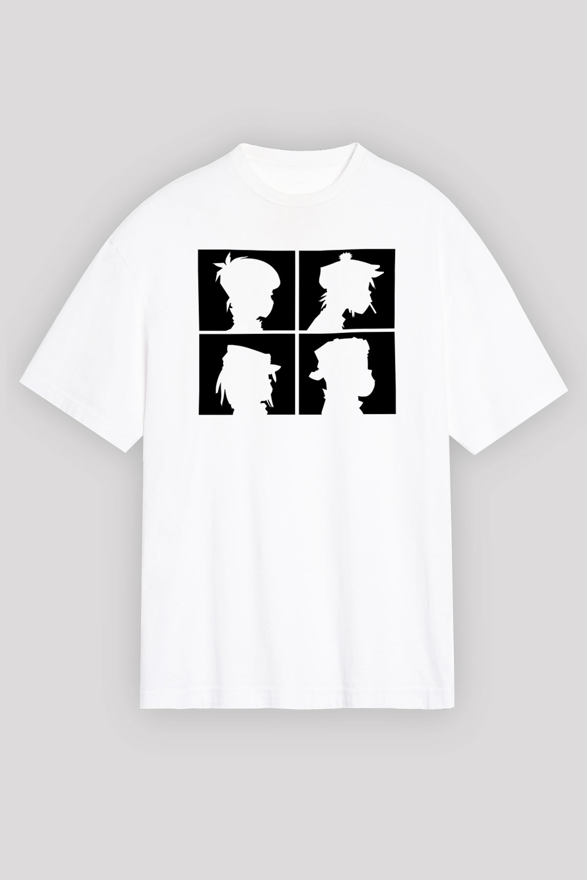Gorillaz Beyaz Unisex Oversize Tişört T-Shirt