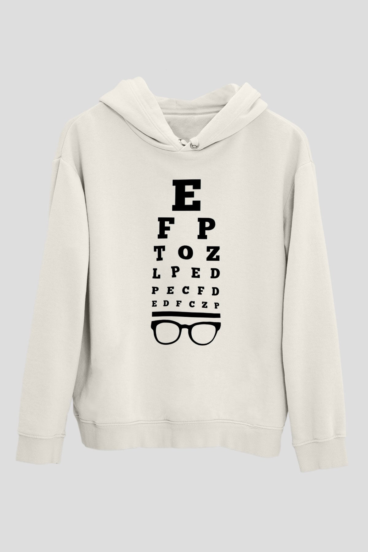Göz doktoru Beyaz Unisex Kapüşonlu Sweatshirt