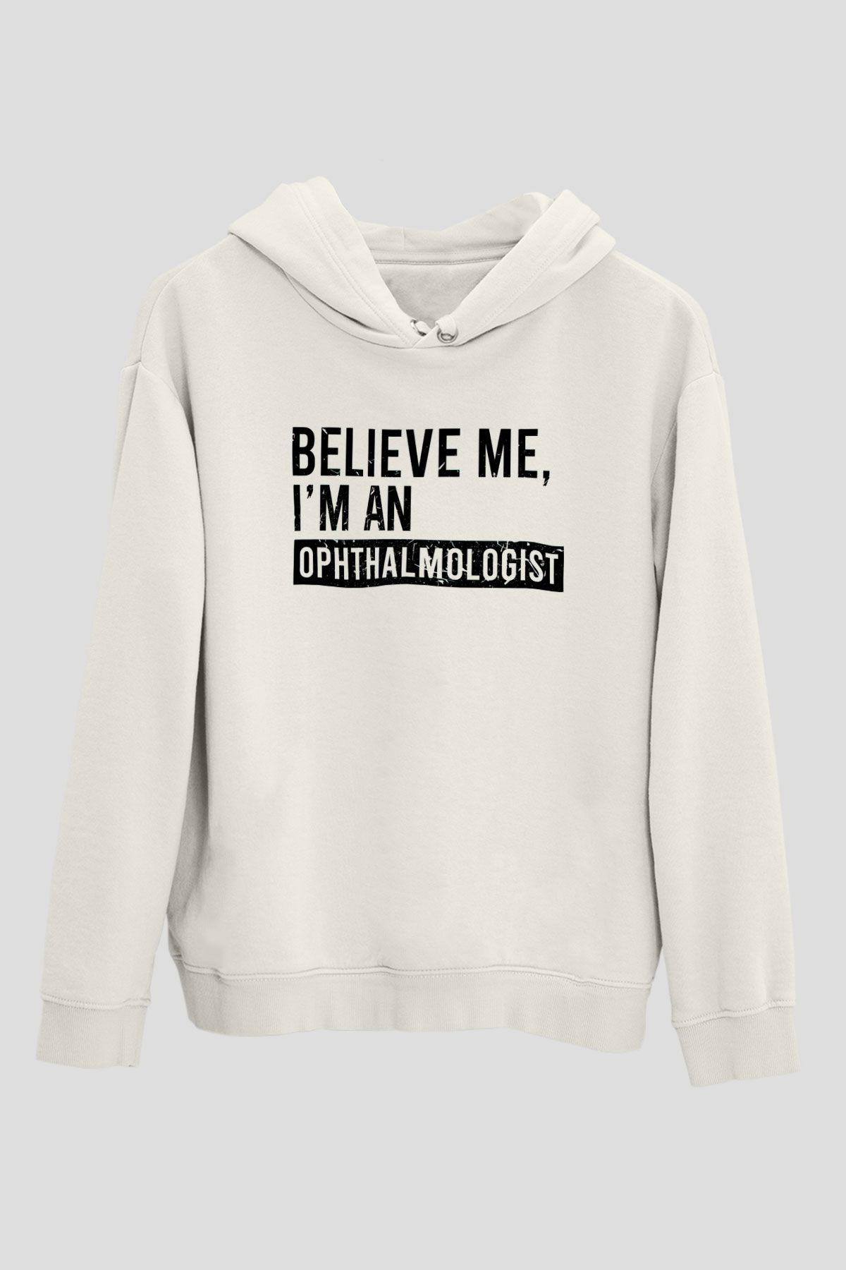 Göz doktoru Beyaz Unisex Kapüşonlu Sweatshirt