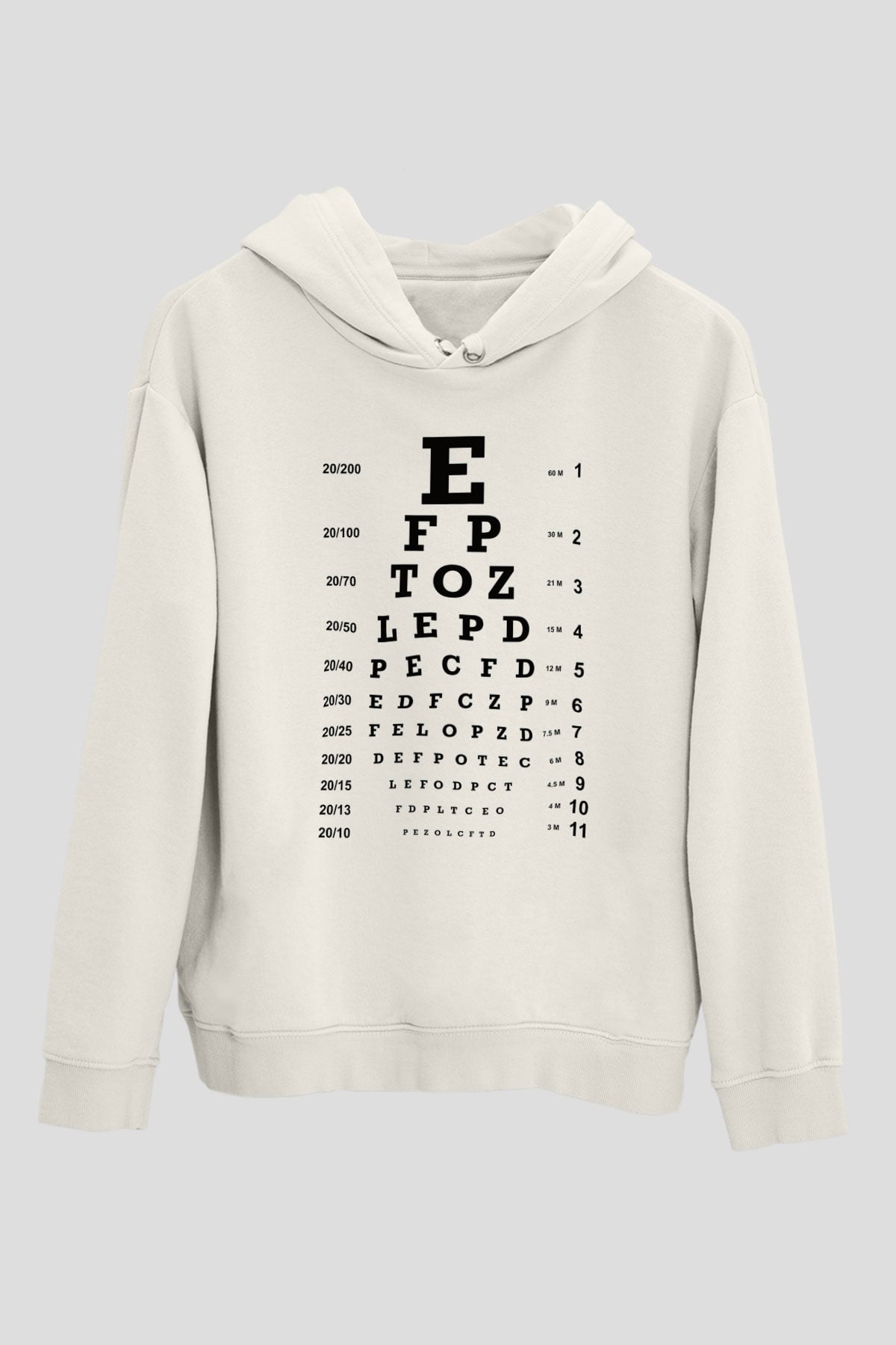 Göz doktoru Beyaz Unisex Kapüşonlu Sweatshirt