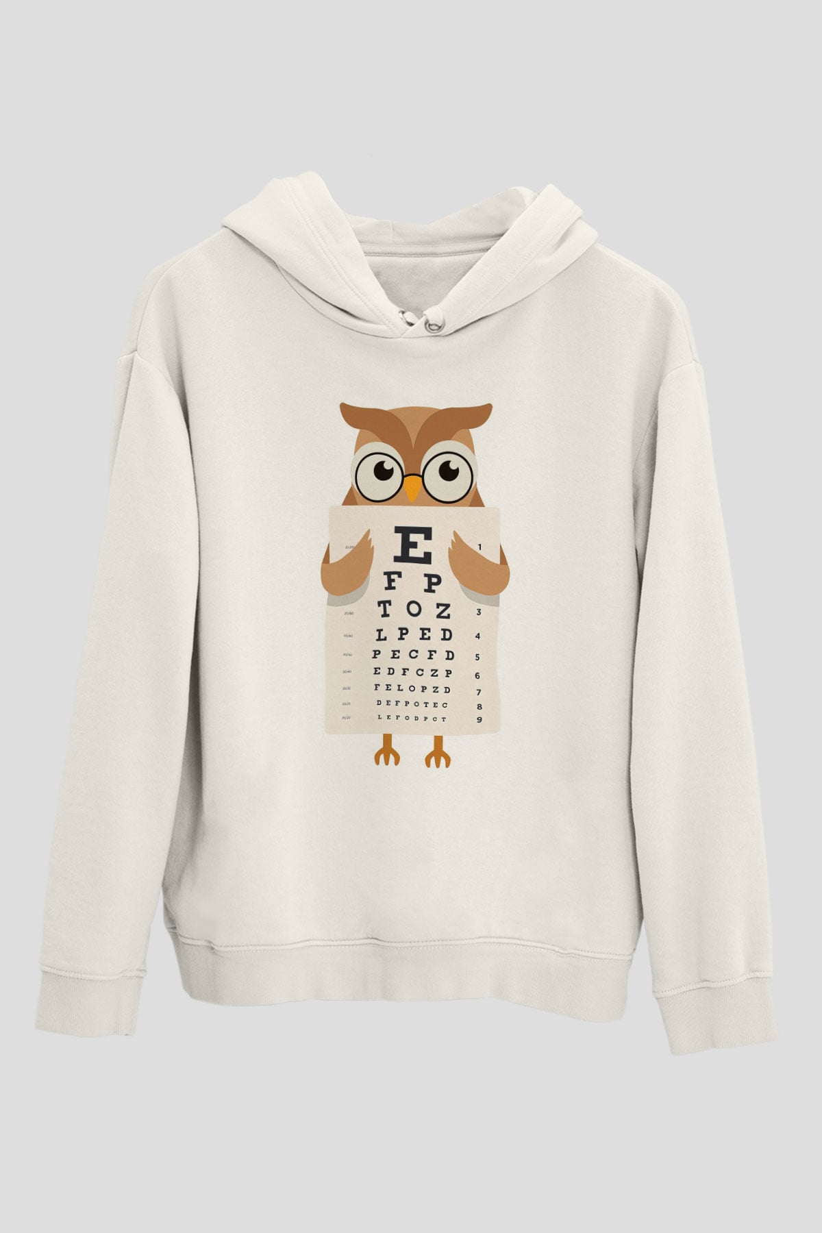 Göz doktoru Beyaz Unisex Kapüşonlu Sweatshirt