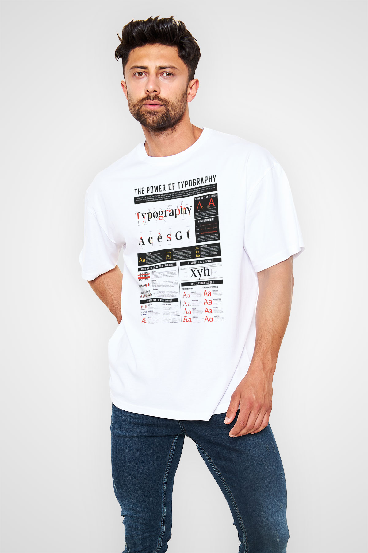 Grafiker Beyaz Oversize Tişört Oversize T-shirt - TişörtFabrikası