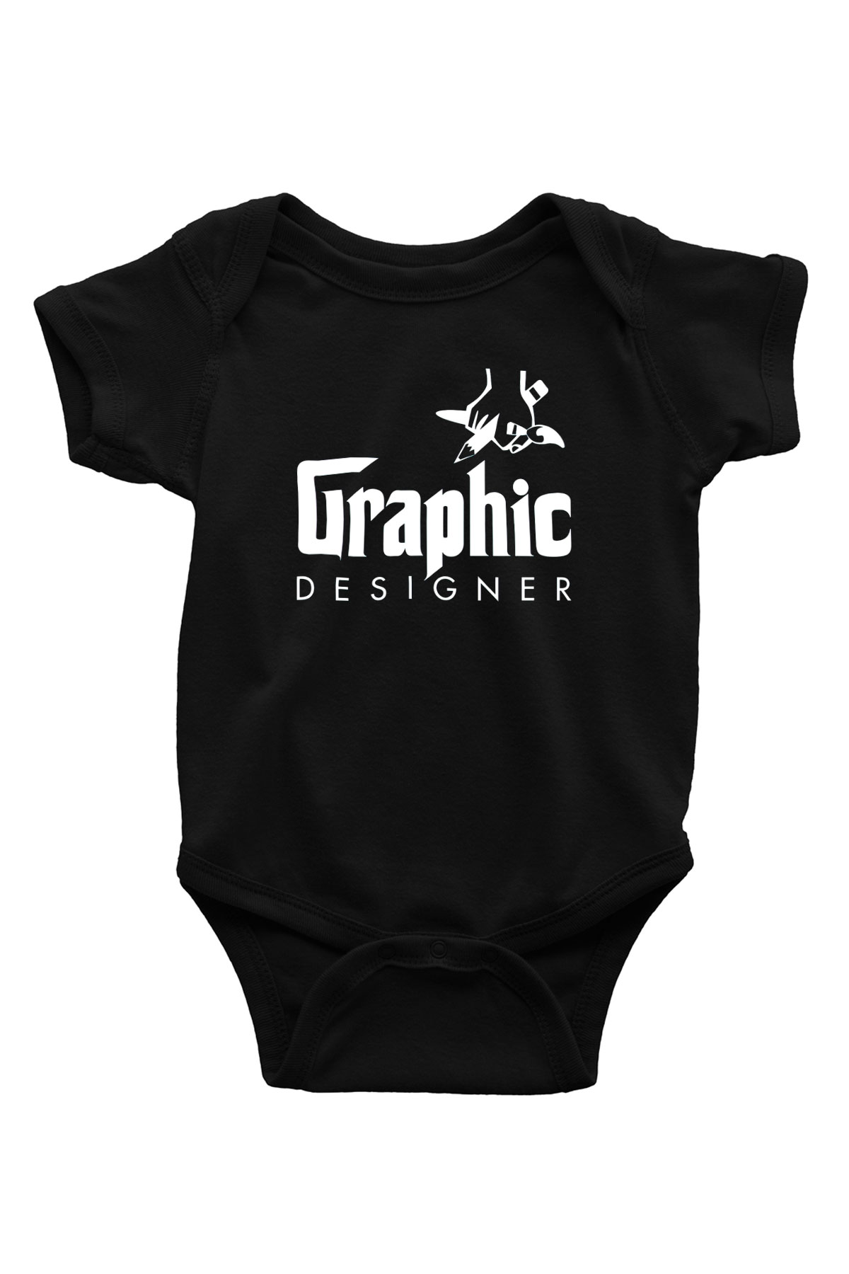 Grafiker Siyah Bebek Body - Zıbın