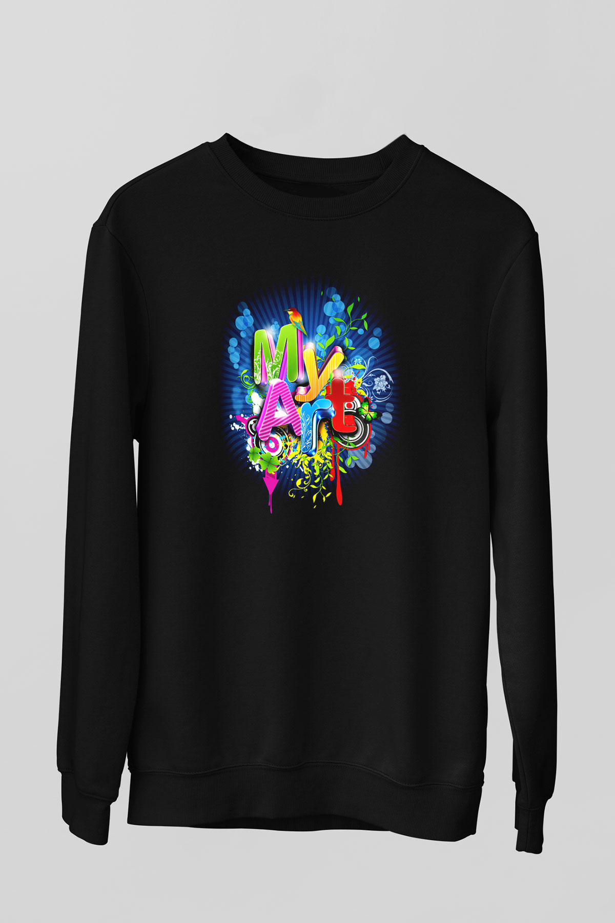 Grafiker Siyah Unisex Sweatshirt