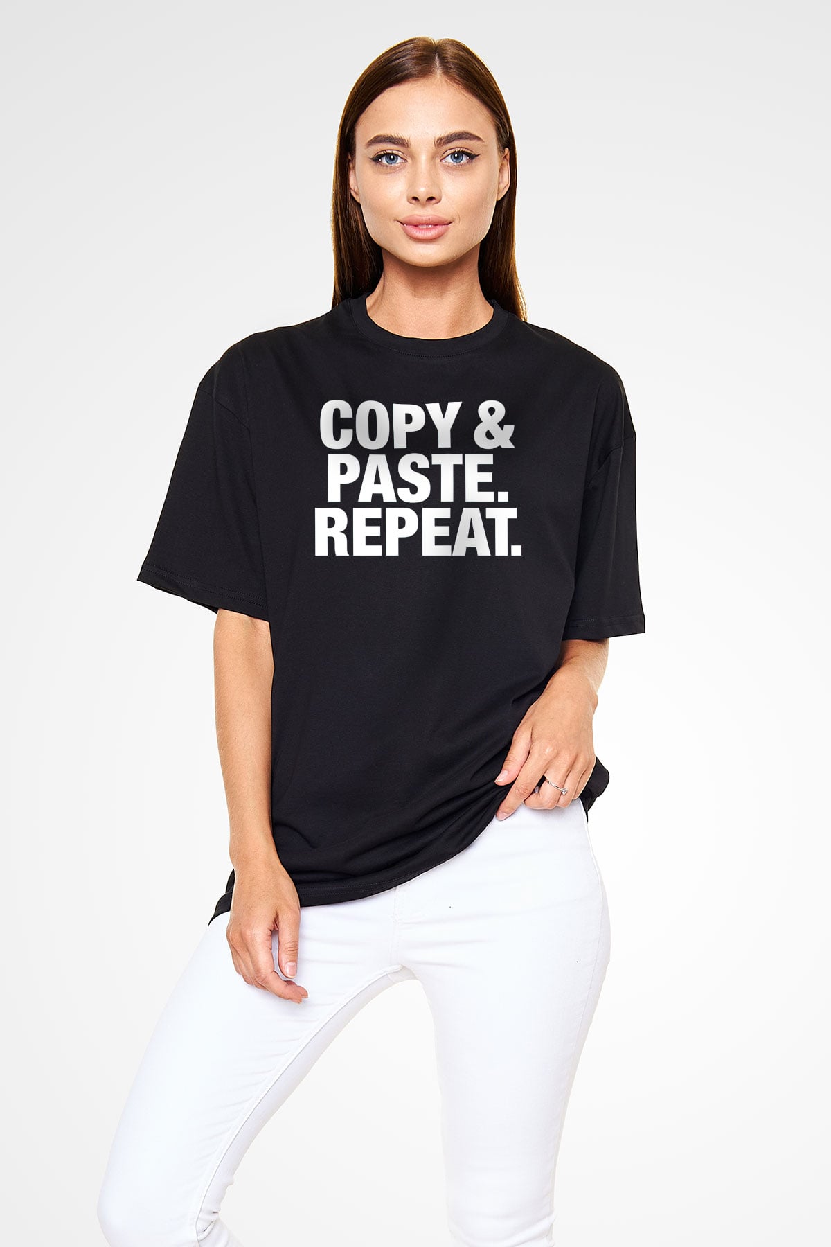 Grafiker Siyah Oversize Tişört Oversize T-shirt - TişörtFabrikası