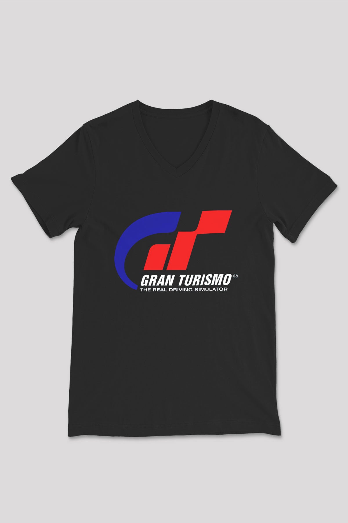 Gran Turismo Siyah Unisex V Yaka Tişört
