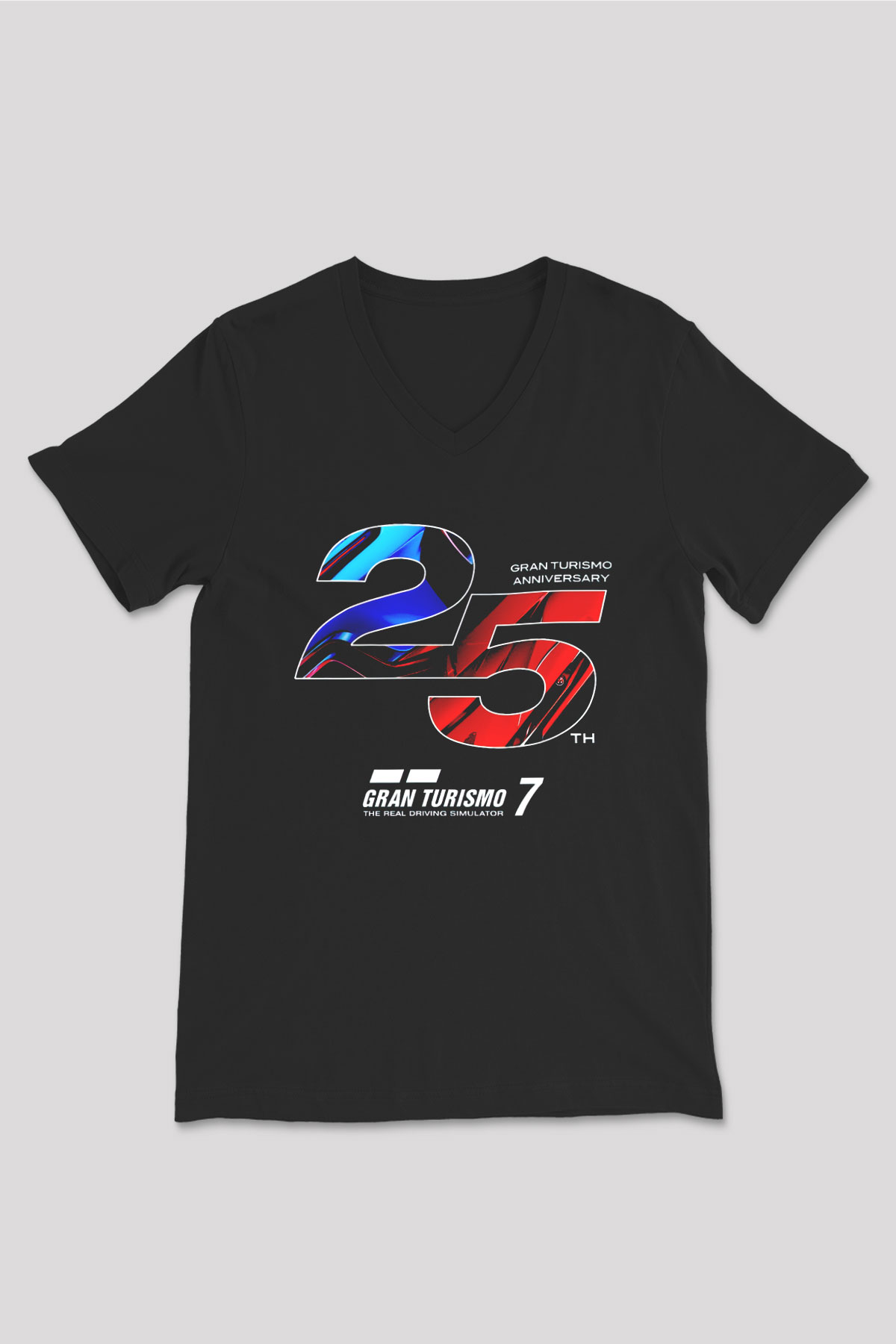 Gran Turismo Siyah Unisex V Yaka Tişört