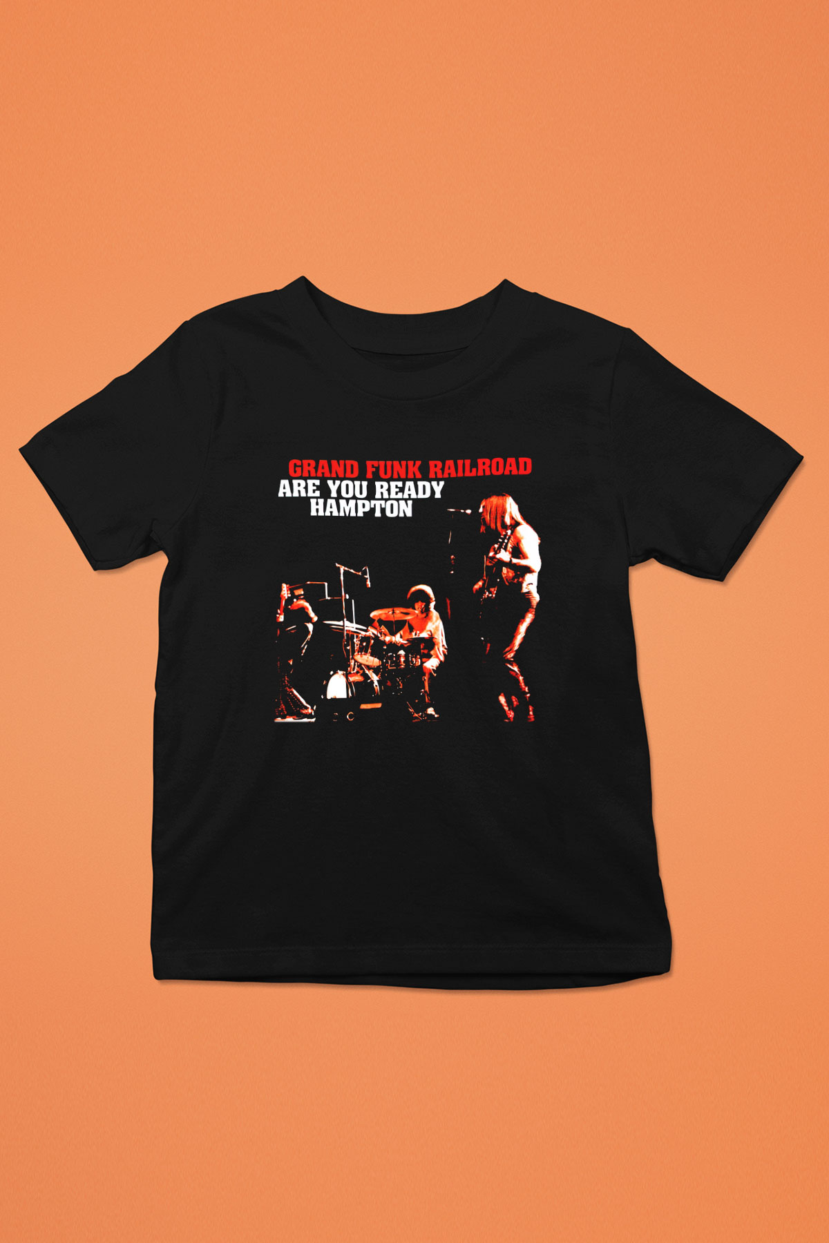 Grand Funk Railroad Baskılı Siyah Unisex Çocuk Tişört
