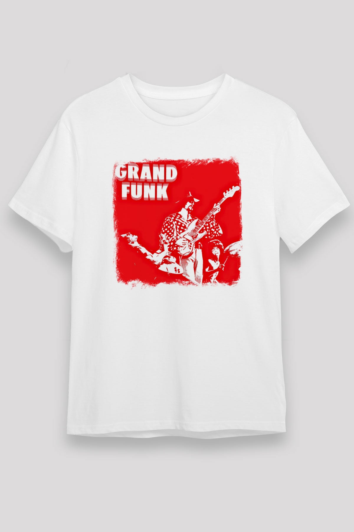 Grand Funk Railroad Baskılı Unisex Beyaz Tişört
