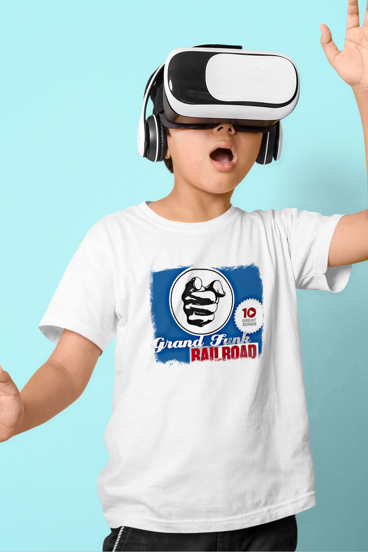 Grand Funk Railroad Baskılı Unisex Beyaz Çocuk Tişört