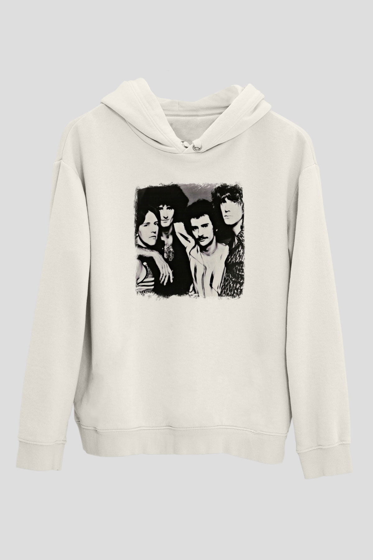 Grand Funk Railroad Baskılı Unisex Beyaz Hoodie