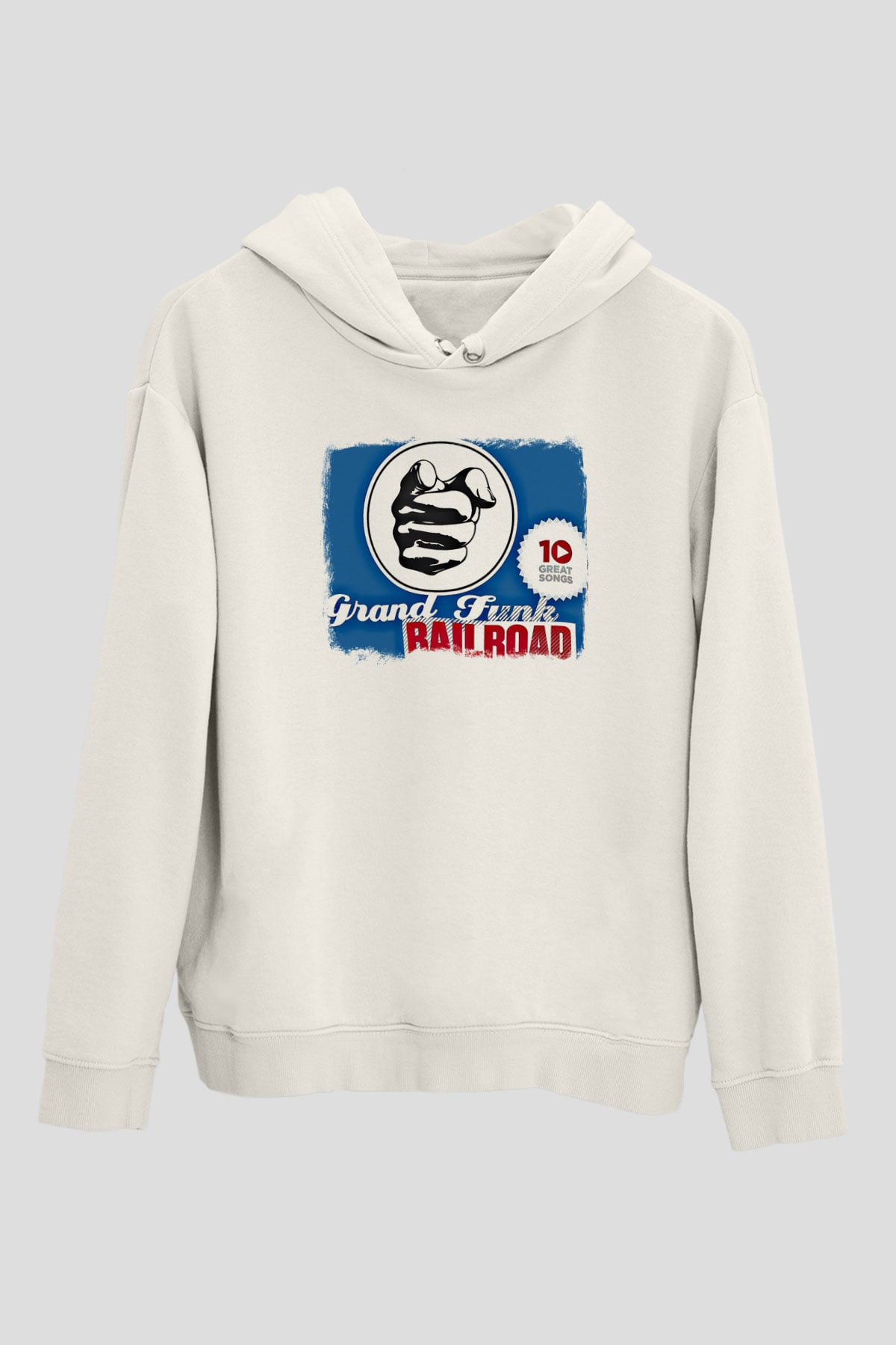 Grand Funk Railroad Baskılı Unisex Beyaz Hoodie