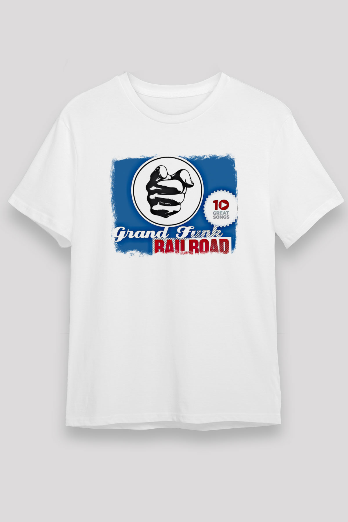 Grand Funk Railroad Baskılı Unisex Beyaz Tişört