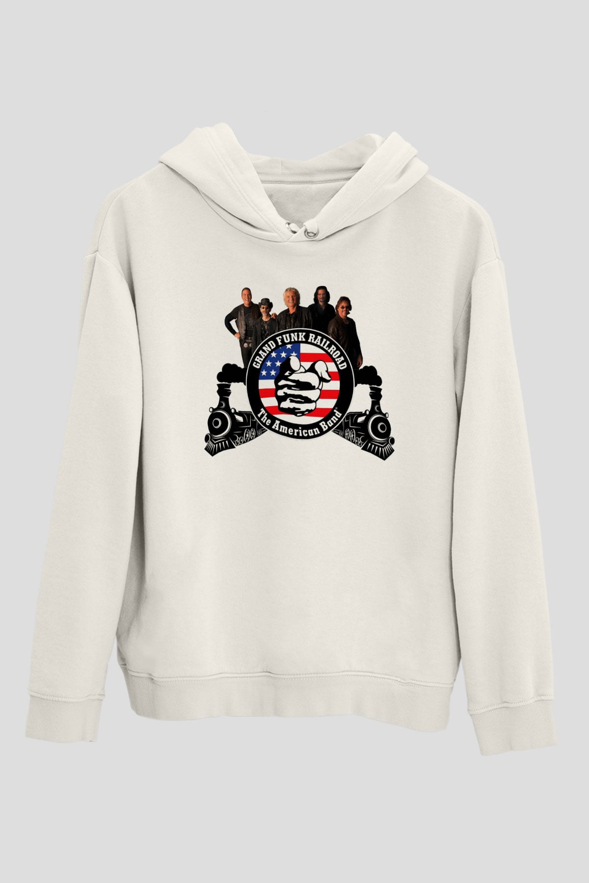 Grand Funk Railroad Beyaz Unisex Kapşonlu Sweatshirt