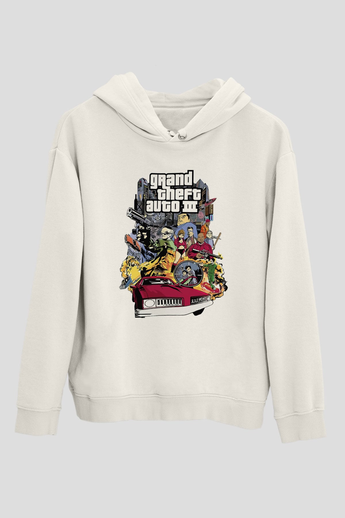 Grand Theft Auto Beyaz Unisex Hoodie