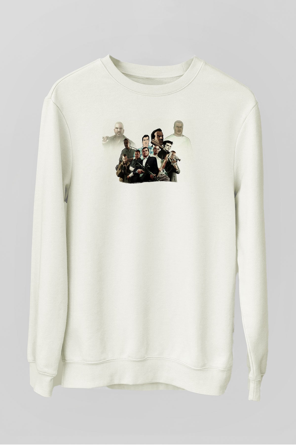 Grand Theft Auto Beyaz Unisex Sweatshirt