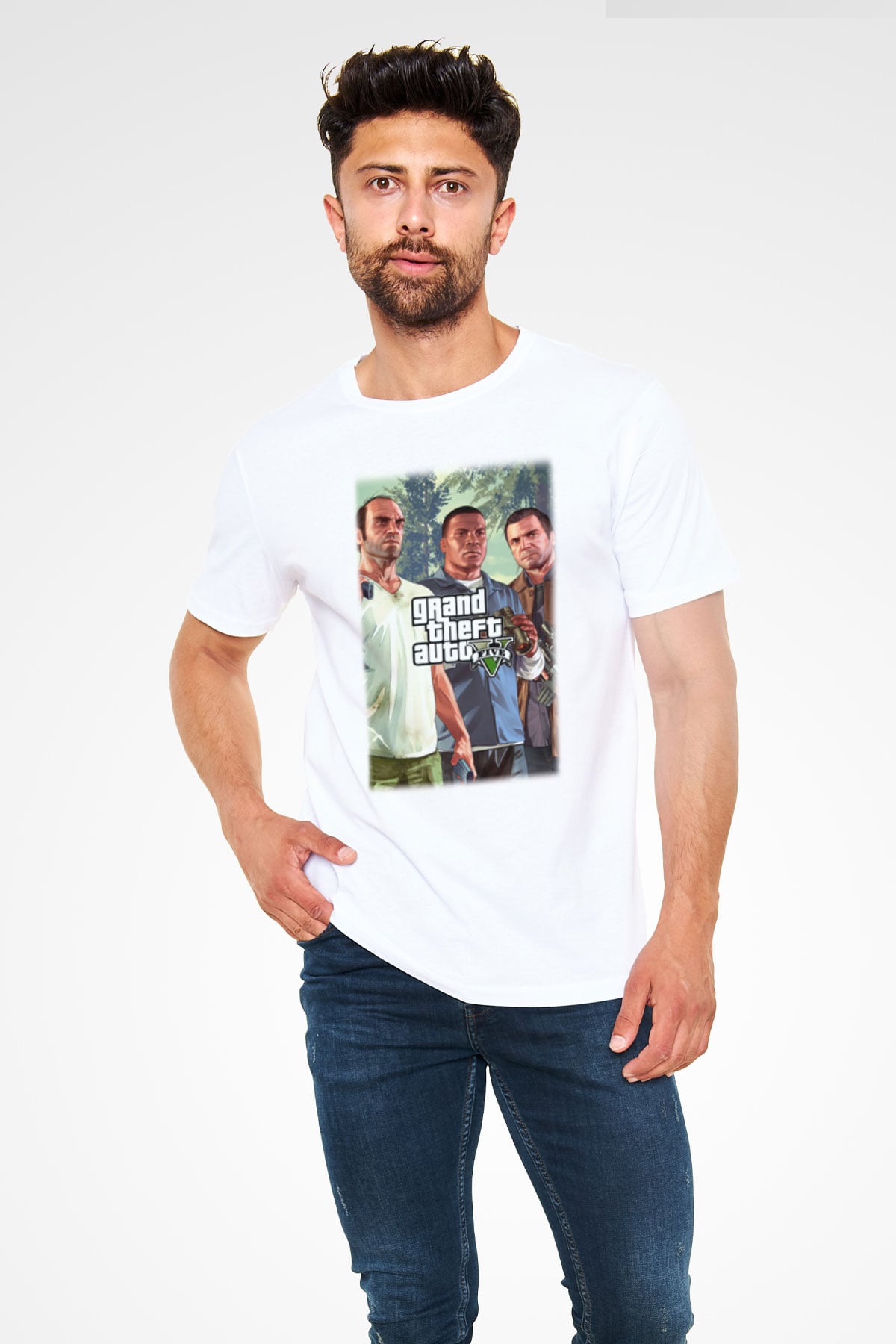 Grand Theft Auto Beyaz Unisex Tişört T-Shirt