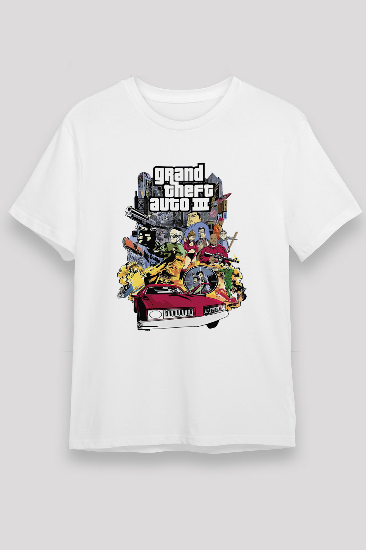 Grand Theft Auto Beyaz Unisex Tişört T-Shirt