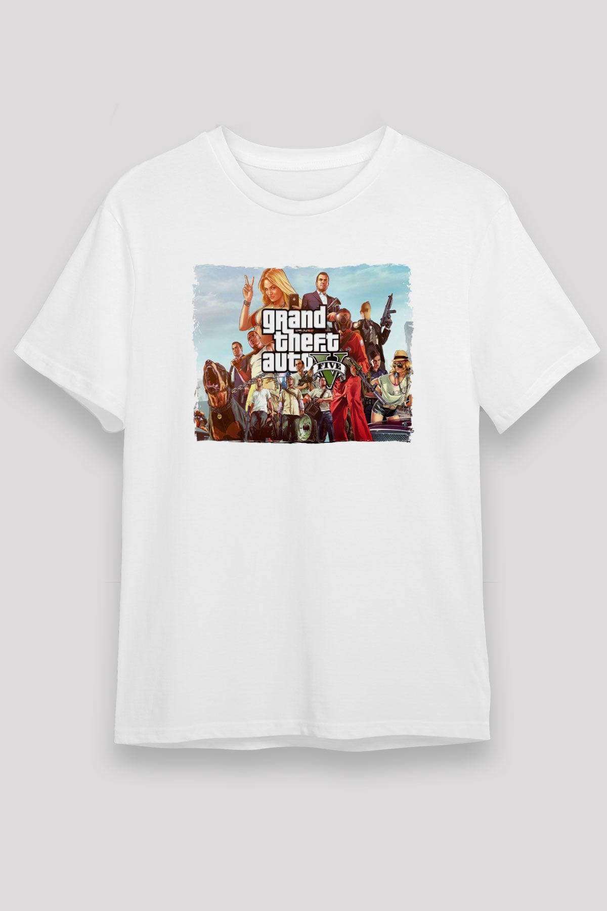 Grand Theft Auto Beyaz Unisex Tişört T-Shirt