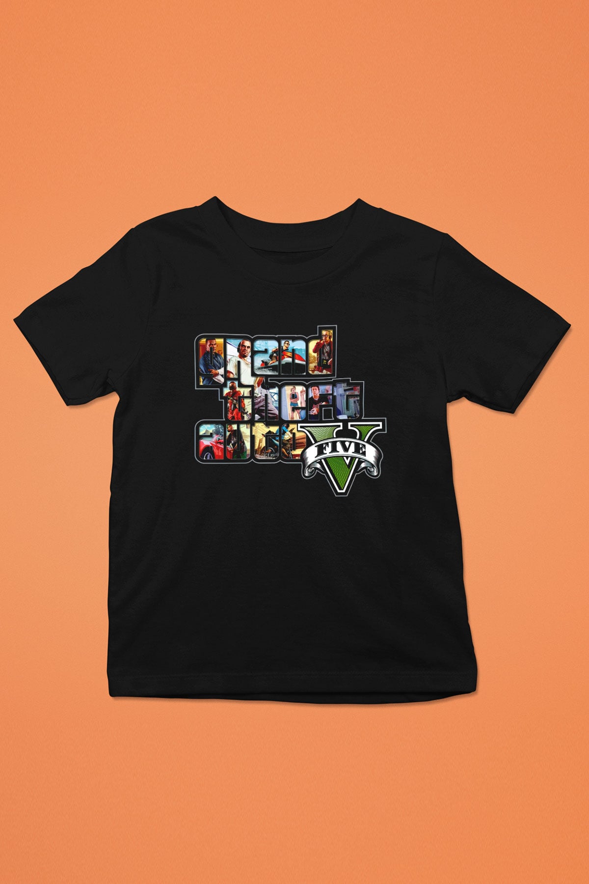Grand Theft Auto Siyah Unisex Çocuk Tişört