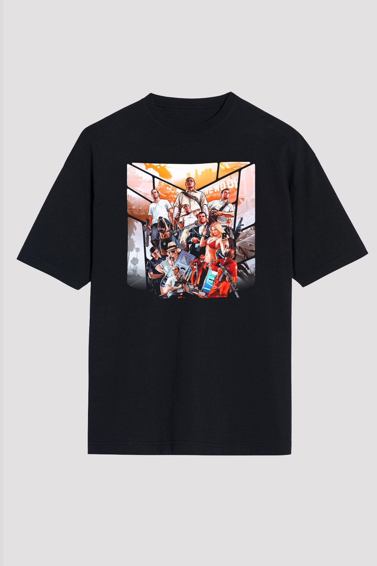Grand Theft Auto Siyah Oversize Tişört Oversize T-shirt