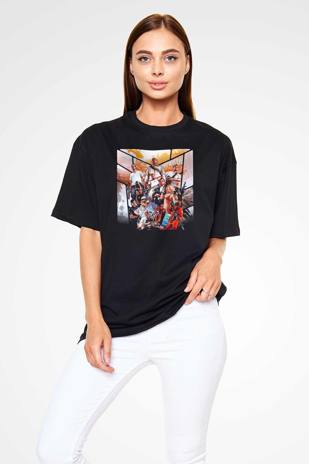 Grand Theft Auto Siyah Oversize Tişört Oversize T-shirt