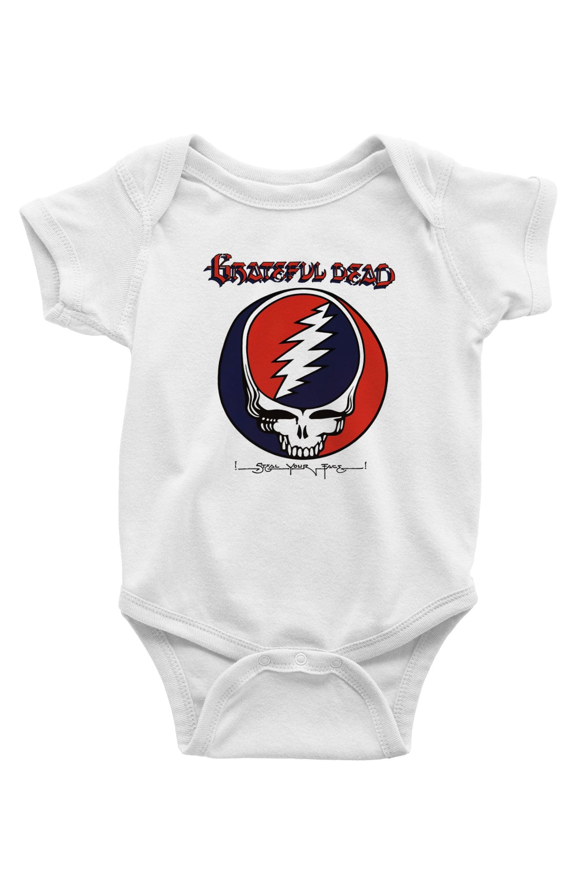 Grateful Dead Baskılı Beyaz Unisex Bebek Body - Zıbın