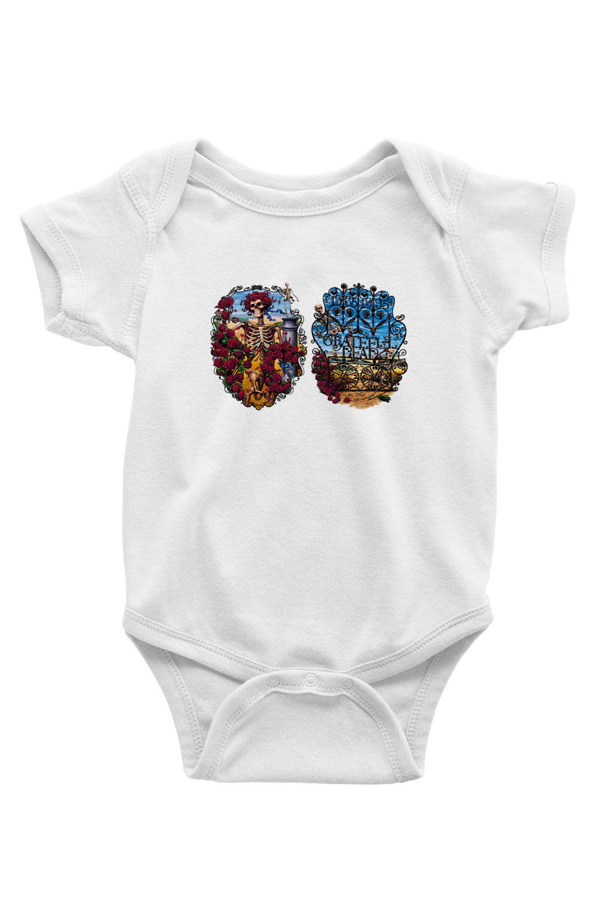 Grateful Dead Baskılı Beyaz Unisex Bebek Body - Zıbın