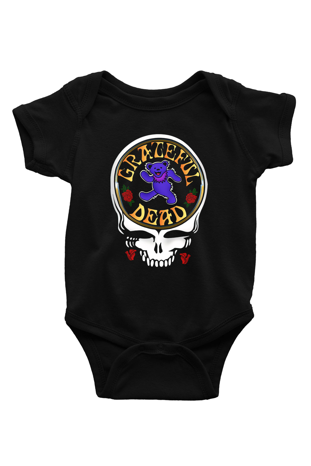 Grateful Dead Baskılı Siyah Bebek Body - Zıbın