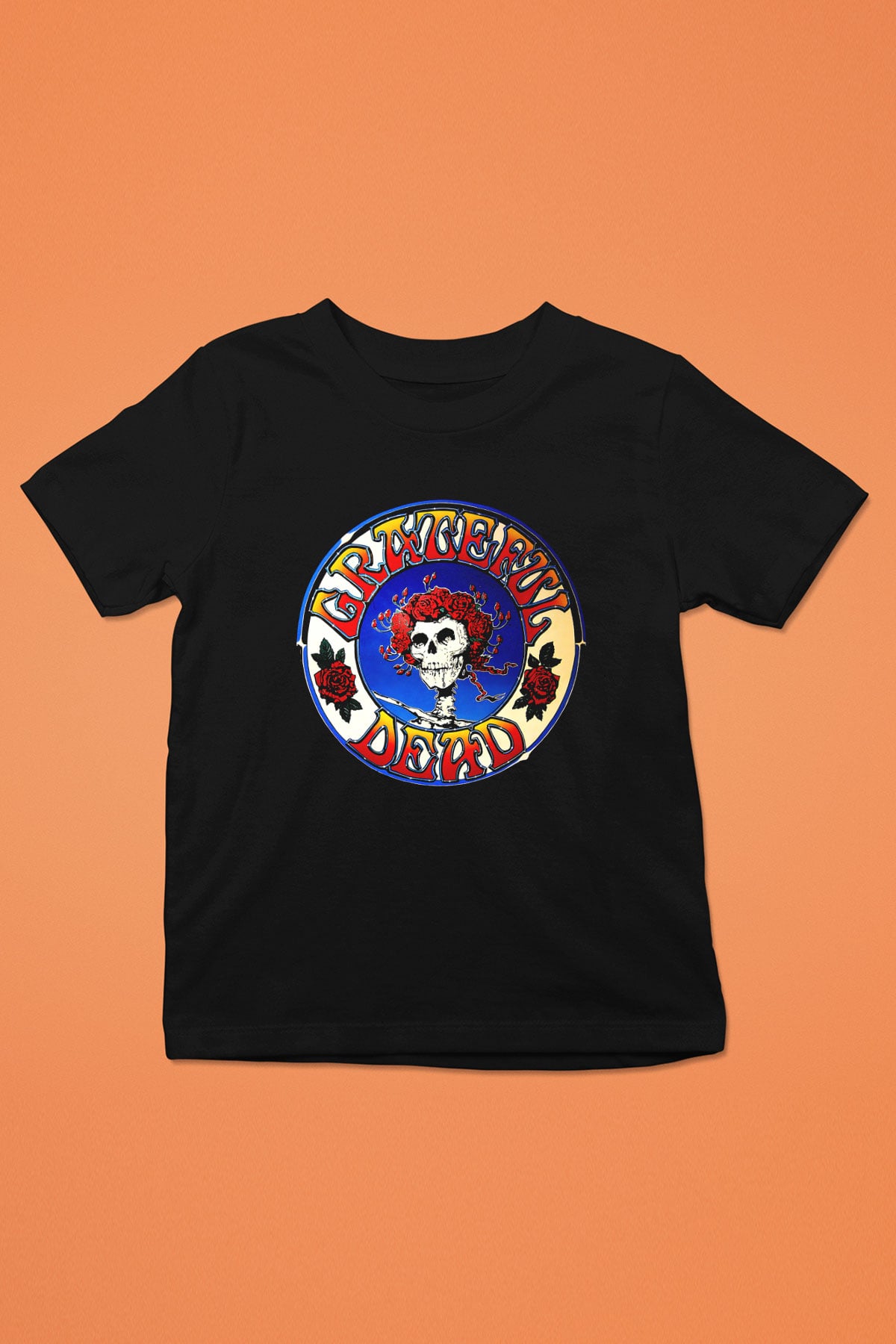 Grateful Dead Baskılı Siyah Unisex Çocuk Tişört
