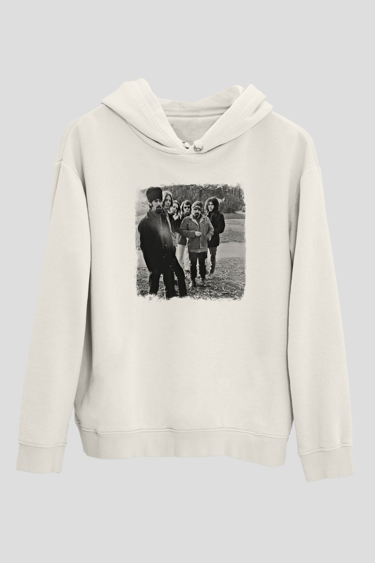 Grateful Dead Baskılı Unisex Beyaz Hoodie