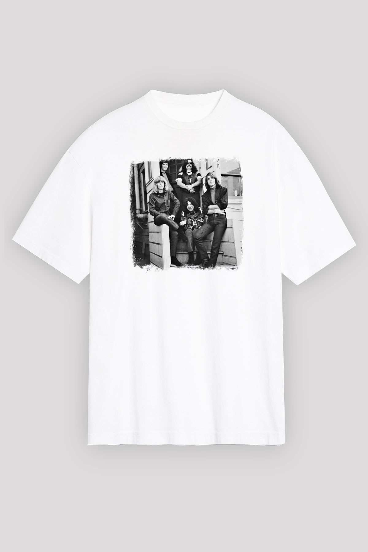 Grateful Dead Baskılı Unisex Beyaz Oversize Tişört